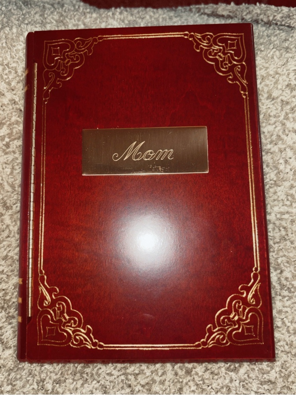 Brand New Mahogany “Mom” Keepsake Box – Velvet Lined – Perfect Mother’s Day Gift